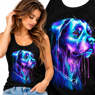 TANK TOP DAMSKI ZWIERZĘTA   ROTTWEILER
